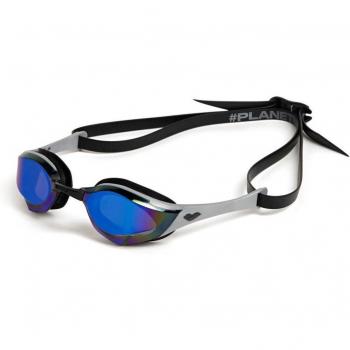 Gafas de natación Arena Cobra Edge Swipe Mirror negro gris con lentes espejadas azul