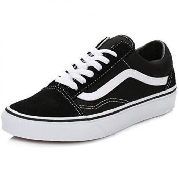 Vans Unisex Old Skool Canvas Sneaker, Black, Size: 4 US