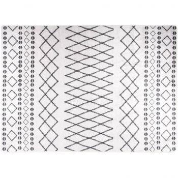 Alfombra lavable antideslizante 120x180 cm color negro, mosaico, blanco y negro vidaXL para sala de estar, dormitorio, habitación y salón