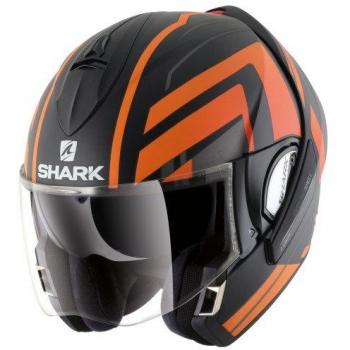 Shark Moto Casco Hark – Evoline 3 Corvus Mat, Negro/Naranja, tamaño S