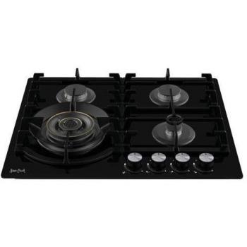 Placa de gas de cristal Sam Cook PSC-VH-1060 Negra, 60 cm, 4 fuegos