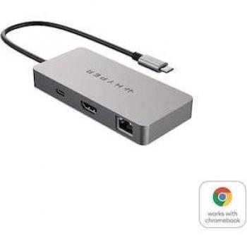 HyperDrive 5-in-1 USB-C Hub - Interfaz USB 3.2 Gen 1 Type-C, Velocidad de Transferencia 5000 Mbit/s, Acero Inoxidable