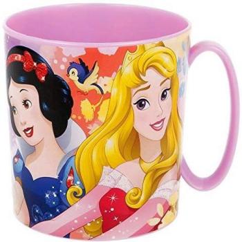 PRINCESAS DISNEY | Taza para niños y niñas con diseño de personajes - 350 ml | Taza infantil de plástico para microondas - Libre de BPA