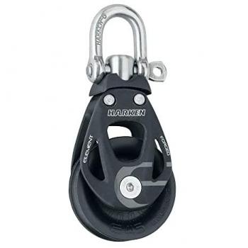 Polea Individual Giratoria Harken 45 mm Negra