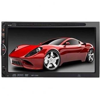 Lacaca 7 1269 doble DIN en Dash Car Stereo Head Unit reproductor de DVD/CD/MP4, USB/SD, AM/FM, pantalla táctil de Bluetooth Manos libres con entrada auxiliar sintonizador de radio RDS Control remoto