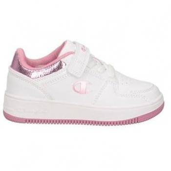 Zapatillas Champion RD18 Foil G PS Low - Blancas y Verdes - Zapatillas Velcro Infantil Niña Talla 33