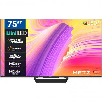 Metz Televisión Smart TV Mini LED 75 4K UHD con Google TV, Dolby Vision IQ, Dolby Atmos, HDR y Wi-Fi (Modelo 2024, Negro)