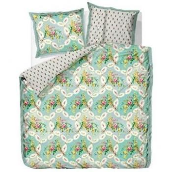Pip Studio Cama de percal la Fleur De Vie Rosa, 100 % algodón, verde, 155 x 220 cm + 80 x 80 cm