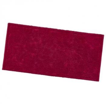 Alfombra Suave de Algodón Antideslizante 53x110 cm Color Sólido Burdeos para Baño o Pie de Cama