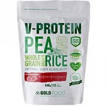 Goldnutrition V-Protein 240g, Fresa, Proteína Vegetal