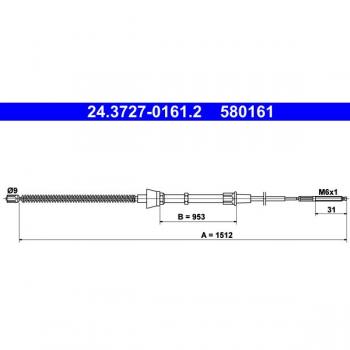 Cable de freno de mano ATE 24.3727-0161.2