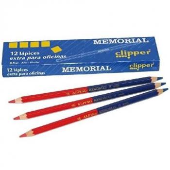 Estuche Alpino LE004313 con 12 Lápices Bicolor Memorial Rojo/Azul