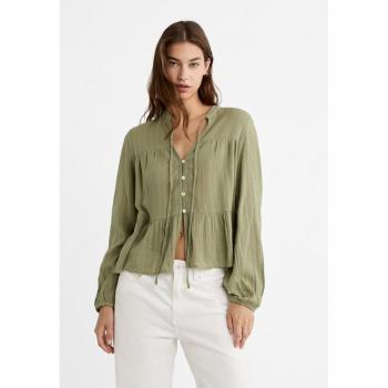 Flowing Boho Blouse - Khaki - Size M