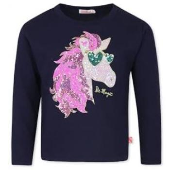 Camiseta Billieblush U20475 Negra para Niña, 4 Años (102 cm), Casual, Algodón, Manga Larga, Moda Infantil