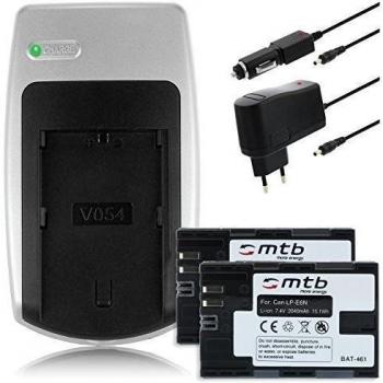 2X Baterías + Cargador para Canon LP-E6N