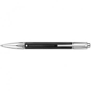 boligrafo caran d-ache varius cuerpo caucho negro placado rodio con estuche punta media