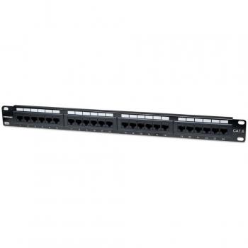 Intellinet Cat6 Patch Panel 24-Port UTP 1U Black