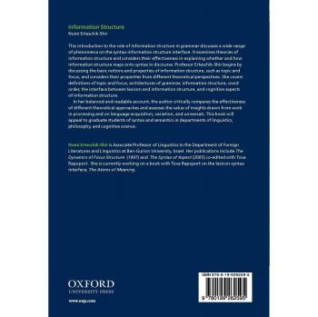 Oxford Surveys in Syntax & Morphology: Information Structure - The Syntax-Discourse Interface