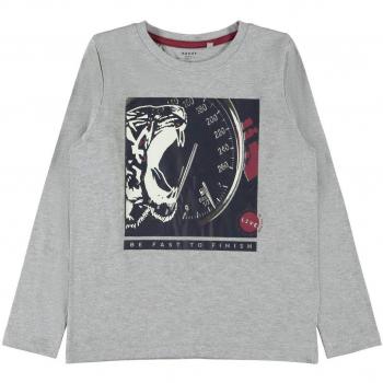 NAME IT Camiseta Manga Larga NIÑO VAGNO - 146-152, Grey Melange