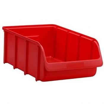 Caja de almacenamiento apilable roja Hünersdorff, tamaño 5 (B312xH184xT489 mm), material PP