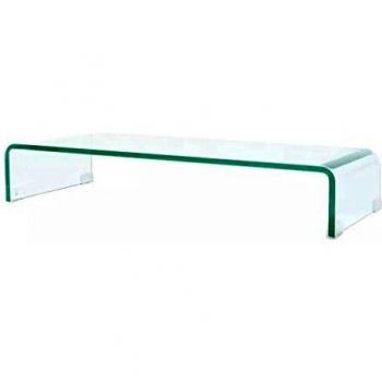 vidaXL Soporte para TV/Elevador monitor cristal claro 80x30x13 cm