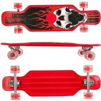 FunTomia® plástico Longboard - 79cm x 26cm - rodamientos ABEC-11 - ruedas LED