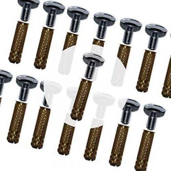 PisciHogar | Tornillos de Anclaje para Cobertor, Lona, Cubierta de Piscina | Incluye Tornillo de Acero INOX + Taco latón + “Expansor” Allen de Acero INOX | Ø 10 mm | Pack de