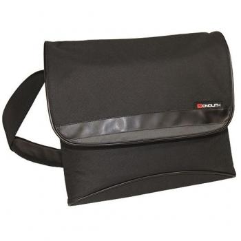 Monolith Stylish Black and Grey Nylon Messenger Bag with Laptop Compartment