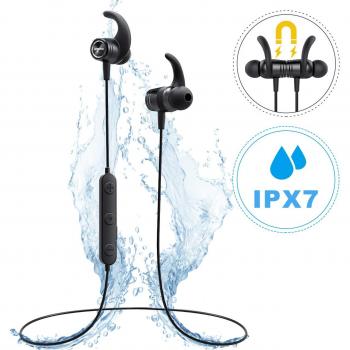 Mpow S10, Auriculares Bluetooth magnéticos IPX7 Deportivos Manos Libres Micrófono, V4.1 In-Ear Inalámbricos Running Deporte Correr Cancelación de Ruido CVC 6.0 para iPhone Android