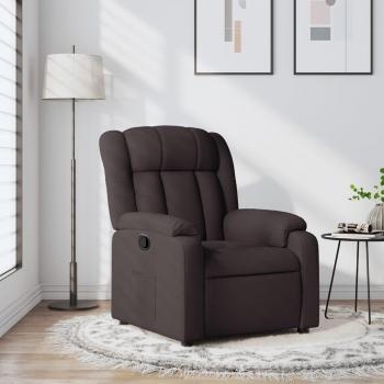 Sillón reclinable de tela marrón oscuro Vidaxl, tipo: sillón reclinable, características: tapizado en tela de color marrón oscuro, estructura resistente, mecanismo de reclinado ajustable, diseño ergonómico para