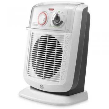 Estufa eléctrica DeLonghi HBC 3052T, 2400W, con ventilador, función Eco-Silence, temporizador 24h, protección antigoteo y adecuada para ambientes hasta 65 m³