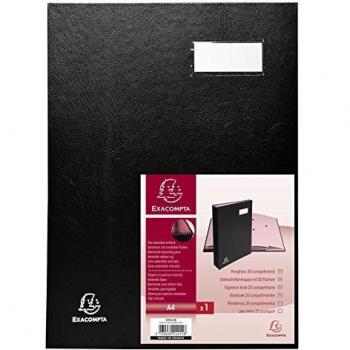 Carpeta para Firmas EXACOMPTA A4, 20 Compartimentos, PVC Negro