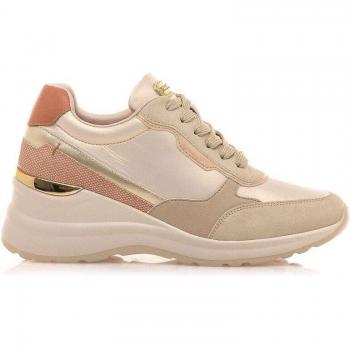 Zapatillas deportivas de mujer con cuña y cordones planos