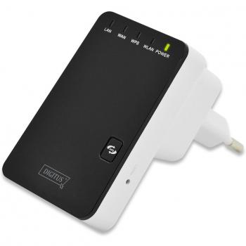 Digitus DN-70182 Network transmitter & receiver Negro, Color blanco ampliador de red - Repetidor de red
