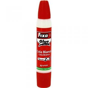 Fixo glue 00019500zcola blanca con aplicador 2 en 1 para uso escolar o manualidades