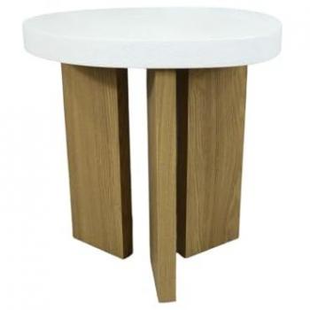 Mesa auxiliar Romimex Blanco Natural Madera MDF 46 x 48 x 36 cm