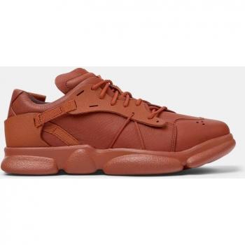 CAMPER Karst - Men's Red Sneakers in size 45 and 11, made of Smooth leather/Cotton fabric