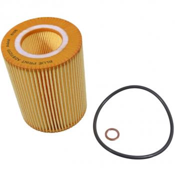 Filtro de aceite BLUE PRINT ADB112111 para BMW, compatible con modelos E46 y E60, incluye sello