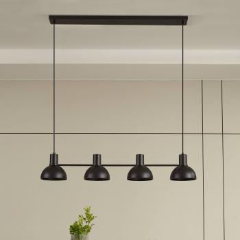 Lámpara colgante Lucande Mostrid, negra, 4 luces, diseño moderno, fabricada en metal, adecuada para salón y comedor, compatible con bombillas E27