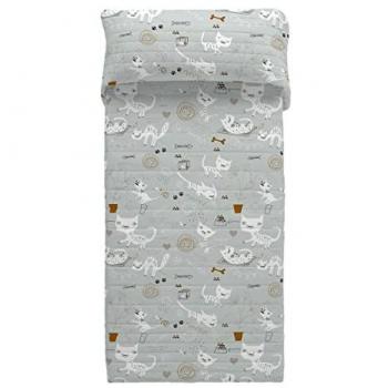Colcha bouti reversible Panzup Cats 3, 270 x 260 cm, para cama de 180/200, fabricada en 100% algodón