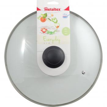 Metaltex Everyday - Tapadera de vidrio, con pomo, 28 cm