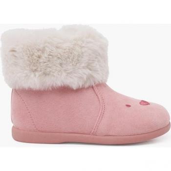 Botas de bebé niña con cuello de pelo y cremallera Pisamonas