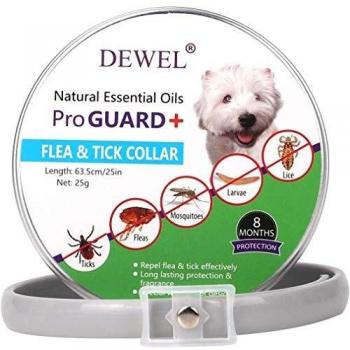 DEWEL Collares para Perros y Gatos contra Pulgas,Garrapatas y Mosquitos,Tamaño Ajustable e Impermeable para Mascota Pequeño Mediano