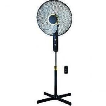 HJM FS-40MD Ventilador pie, 45 W, Plástico/Metal, 3 Velocidades, Negro