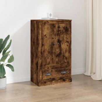 Aparador de madera contrachapada 60x35,5x103,5 cm en color roble ahumado, mueble de almacenaje para salón, buffet auxiliar y armario de almacenamiento