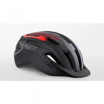MET Casco All Road L(58-61), Adultos Unisex, Multicolor (Negro Rojo)