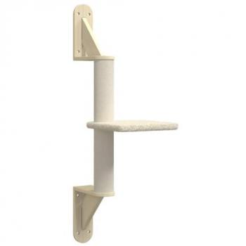 Árbol rascador para gatos de pared crema 85,5 cm, árbol para gatos montado en la pared, muebles para gatos