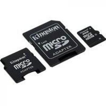 Kingston - Tarjeta de Memoria MicroSDHC 8 GB con 2 adaptadores Clase 4