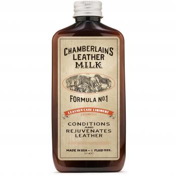 Chamberlain's Leather Milk - Liniment No. 1 - Acondicionador y Limpiador de Cuero Natural - con Almohadilla de aplicación - 0.18 L
