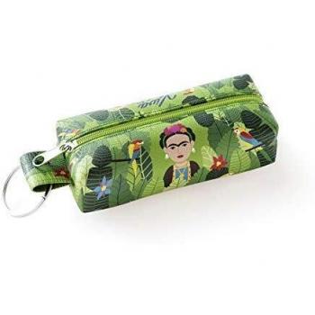 Designer Souvenirs - Llavero con Monedero de Diseño Frida Kahlo | Mini Monedero Ideal para Regalar | Piel Sintética 100% Eco-Friendly | 3,5x3x4,5 cm | Colección Viva la Vida Viva la Vida